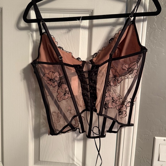 Victoria's Secret Black and Pink Lace Chemise - Picture 2 of 3